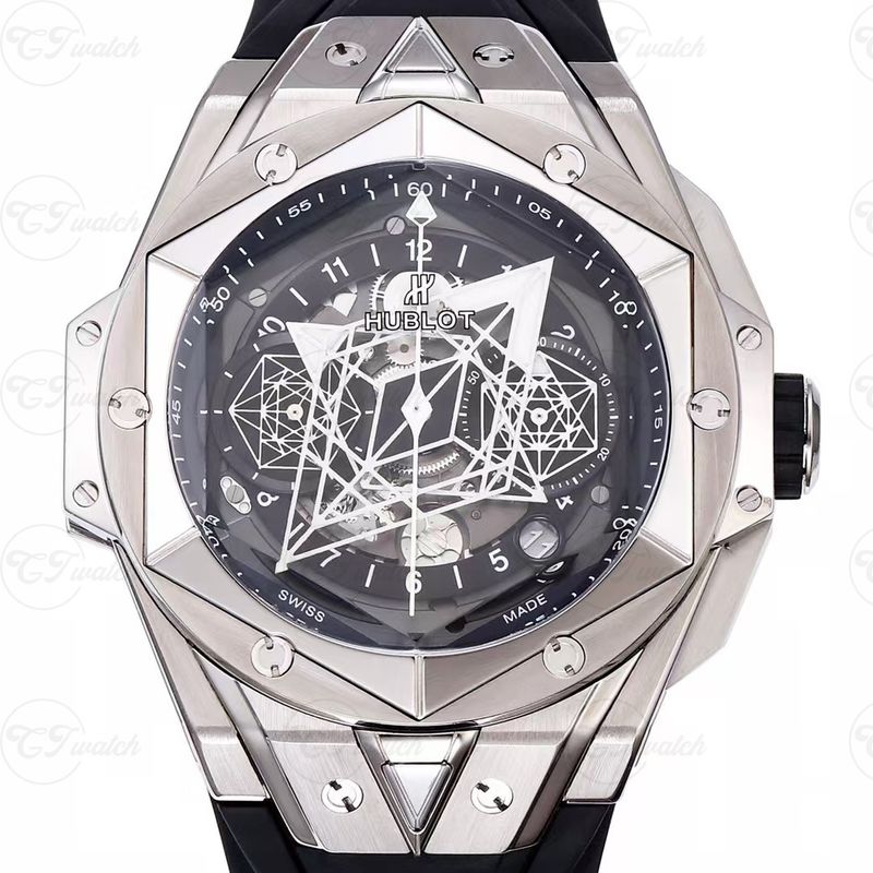 Skeleton Dial Clone Luxury Hublot Watch Swiss HUB1240 45mm Hublot Big Bang Sang Bleu