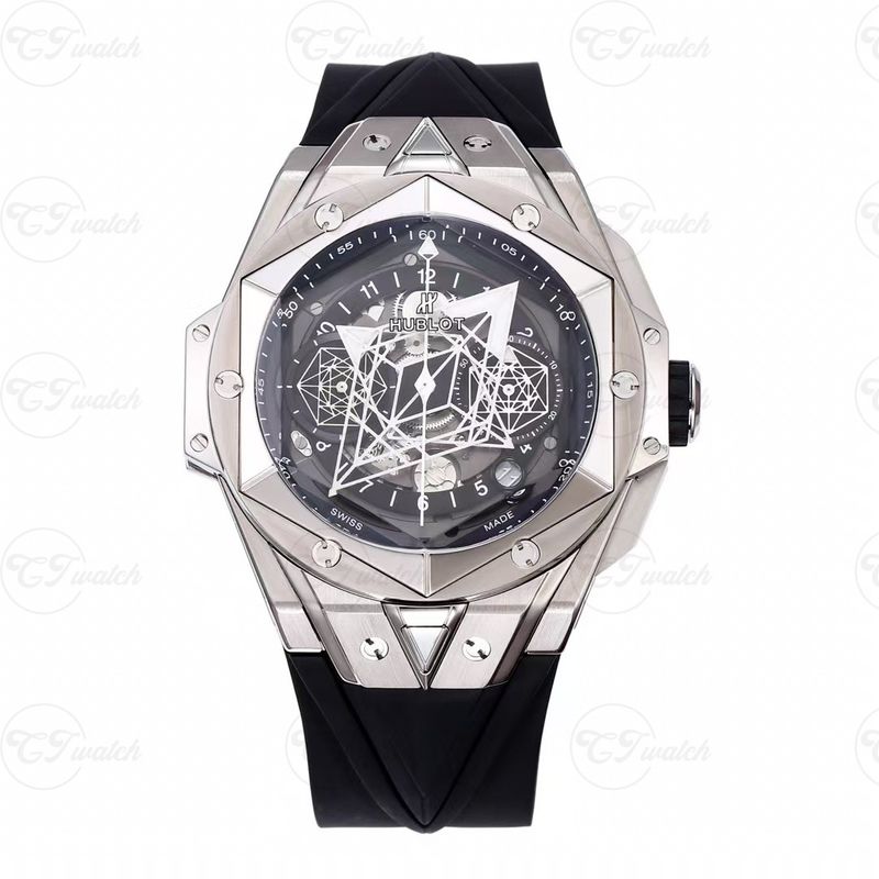 Skeleton Dial Clone Luxury Hublot Watch Swiss HUB1240 45mm Hublot Big Bang Sang Bleu