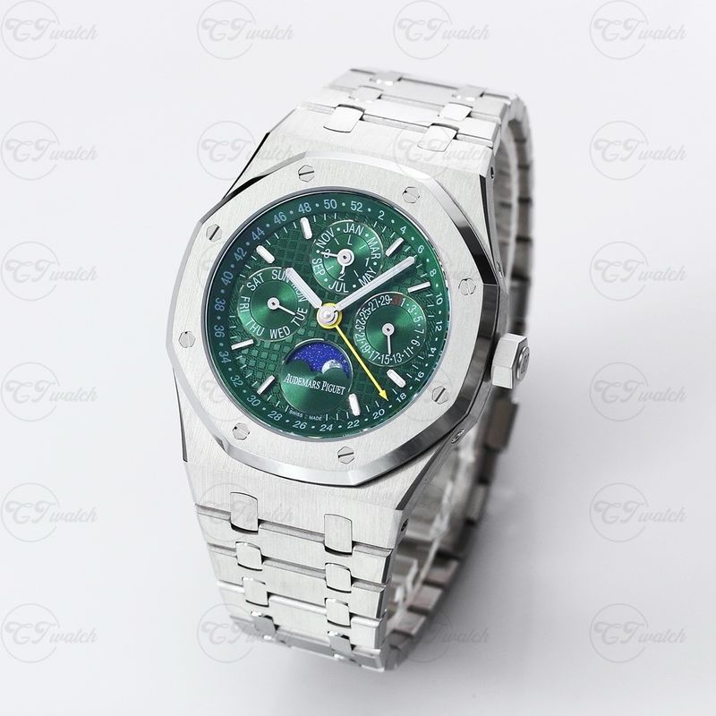 AP Royal Oak Perpetual Calendar 41mm Green Dial Super Clone Watch Cal 5134 Swiss Movement APS Factory