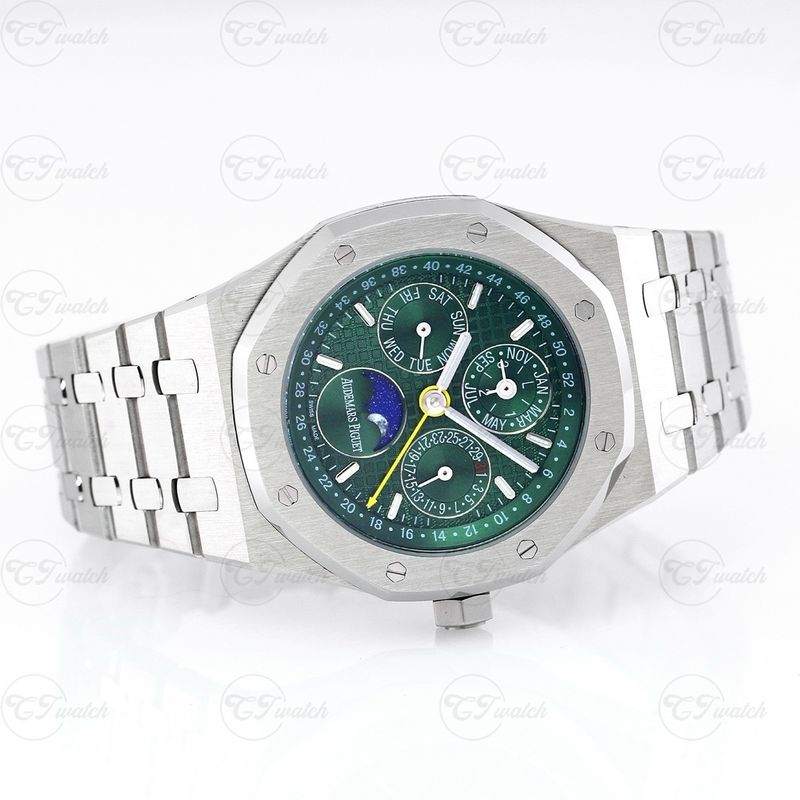 AP Royal Oak Perpetual Calendar 41mm Green Dial Super Clone Watch Cal 5134 Swiss Movement APS Factory