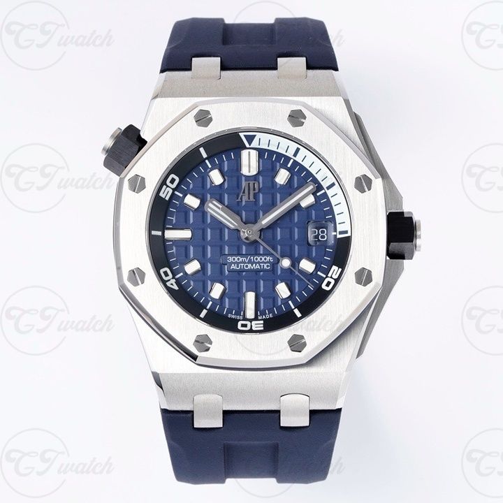 AP Royal Oak Offshore Diver 15720ST 42mm Méga Tapisserie Dial Automatic Dive Watch Calibre 4308 300m Water‑Resistant Swiss Movement

