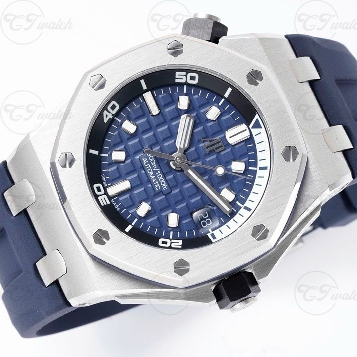 AP Royal Oak Offshore Diver 15720ST 42mm Méga Tapisserie Dial Automatic Dive Watch Calibre 4308 300m Water‑Resistant Swiss Movement

