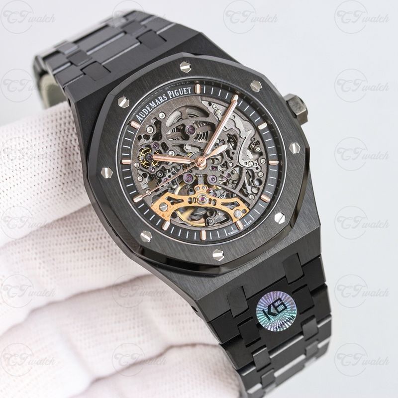 AP Royal Oak 15416CE 41mm Black Ceramic Super Clone Skeleton Watch Automatic Calibre 3132 Mechanical Sports Model