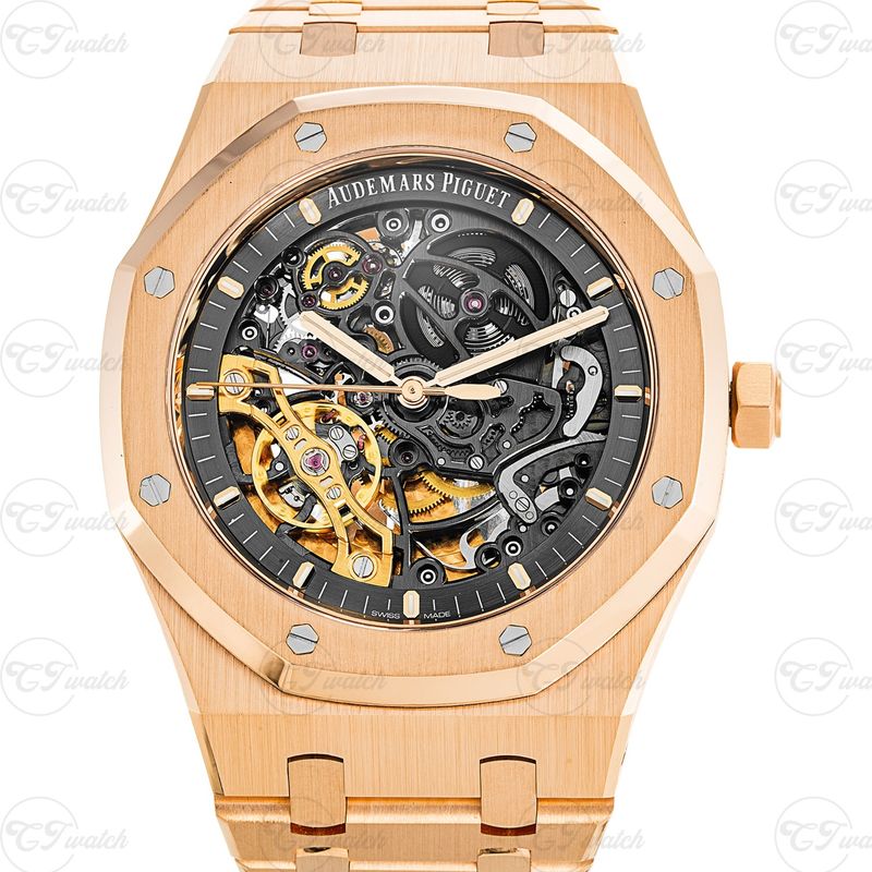 AP Royal Oak 15407OR 41mm Skeleton Super Clone Watch Rose Gold Tone Carbon Style Automatic Stainless steel 3121 Luxury Sport Edition