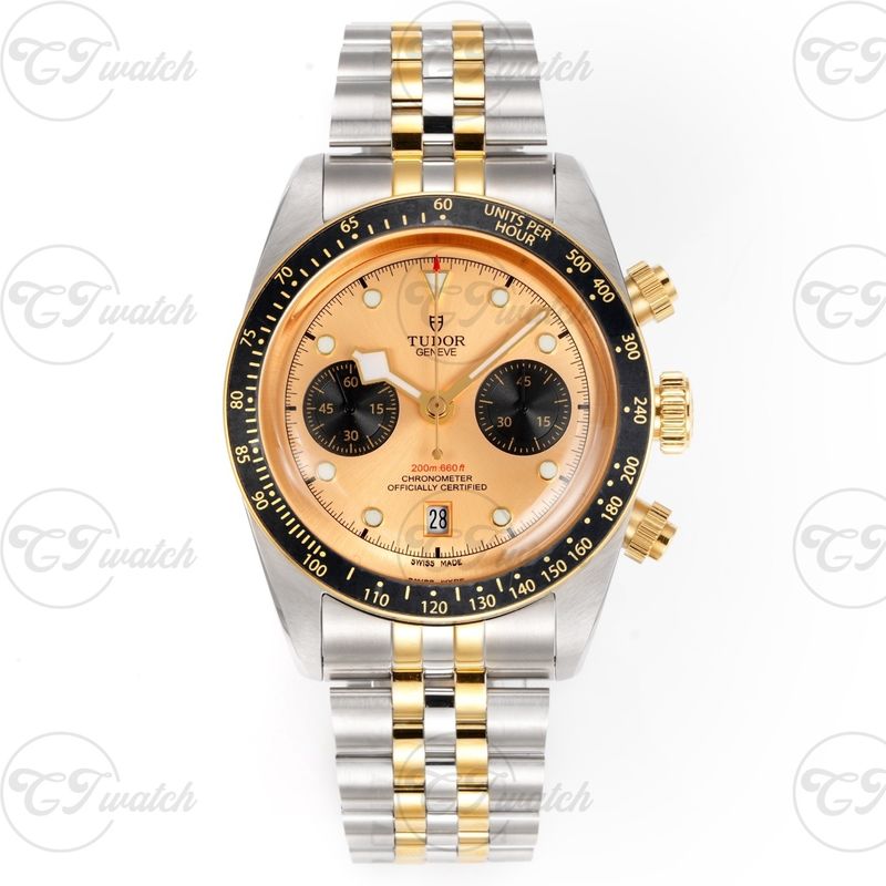 Tudor Black Bay Chrono 41mm Champagne Dial Two Tone Steel Yellow Gold Chronograph Watch M79363N0007