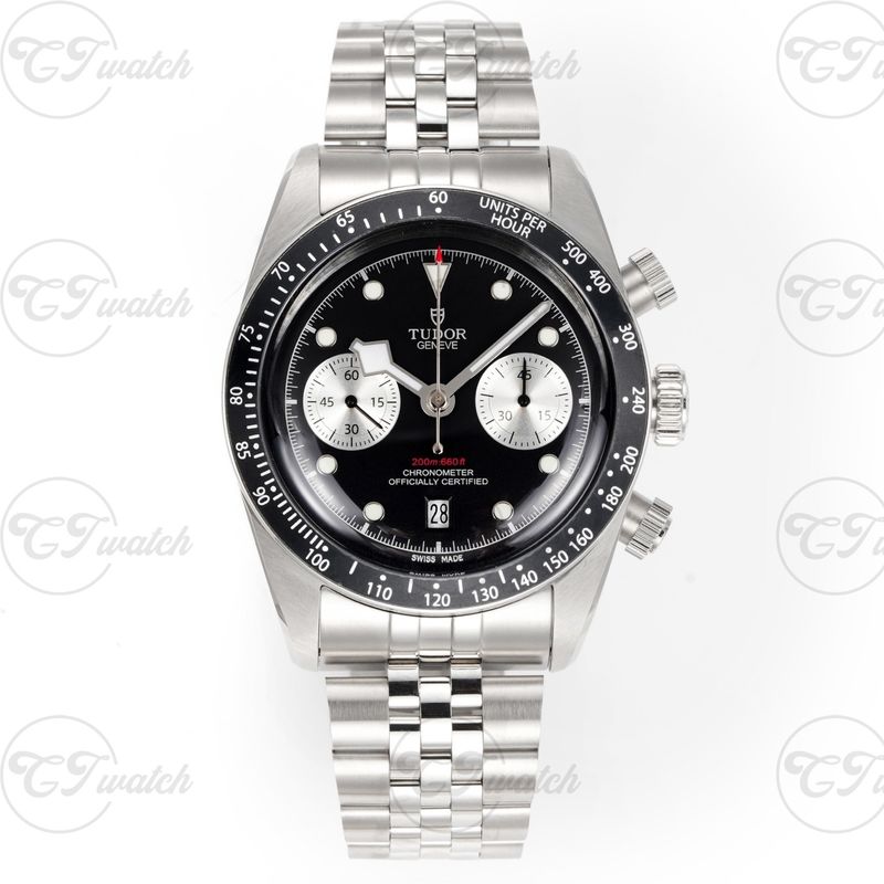 Tudor Black Bay Chronograph 41mm Panda Dial Super Clone Watch Automatic Stainless Steel Jubilee Strap Sport Racing Style