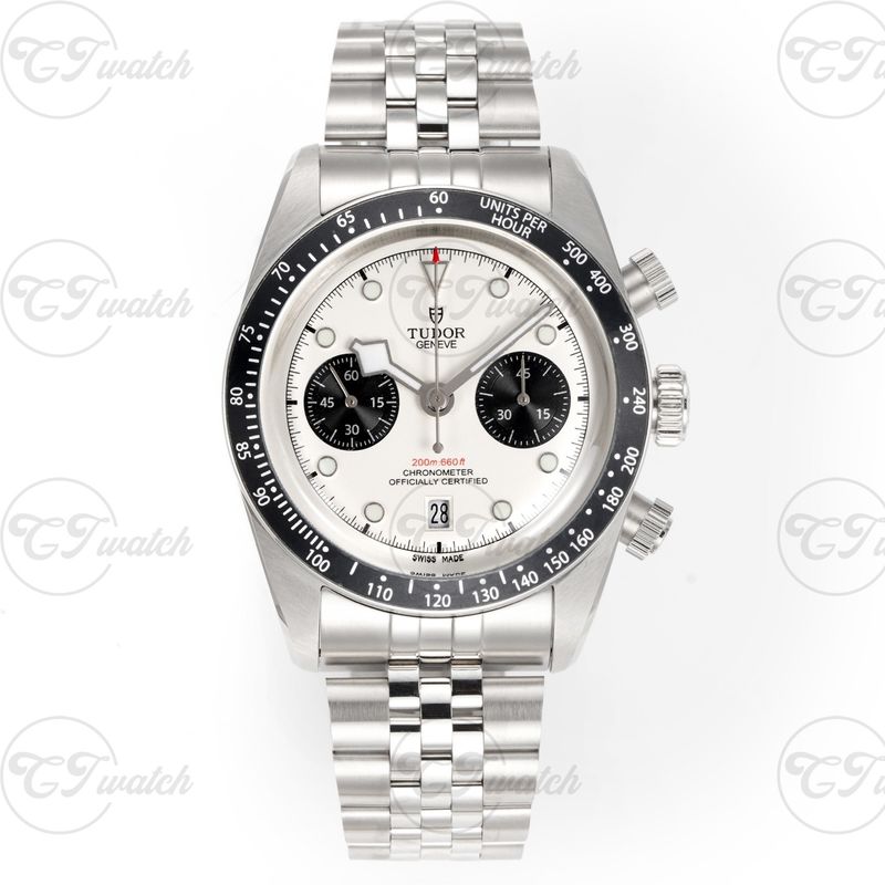 Tudor Black Bay Chronograph 41mm Super Clone Watch All Black Dial Automatic Jubilee Bracelet Racing Design