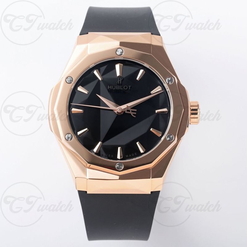 Hublot Big Bang 39mm Skeleton Rose Gold Super Clone Watch Purple Sapphire Bezel Rubber Strap Automatic Design