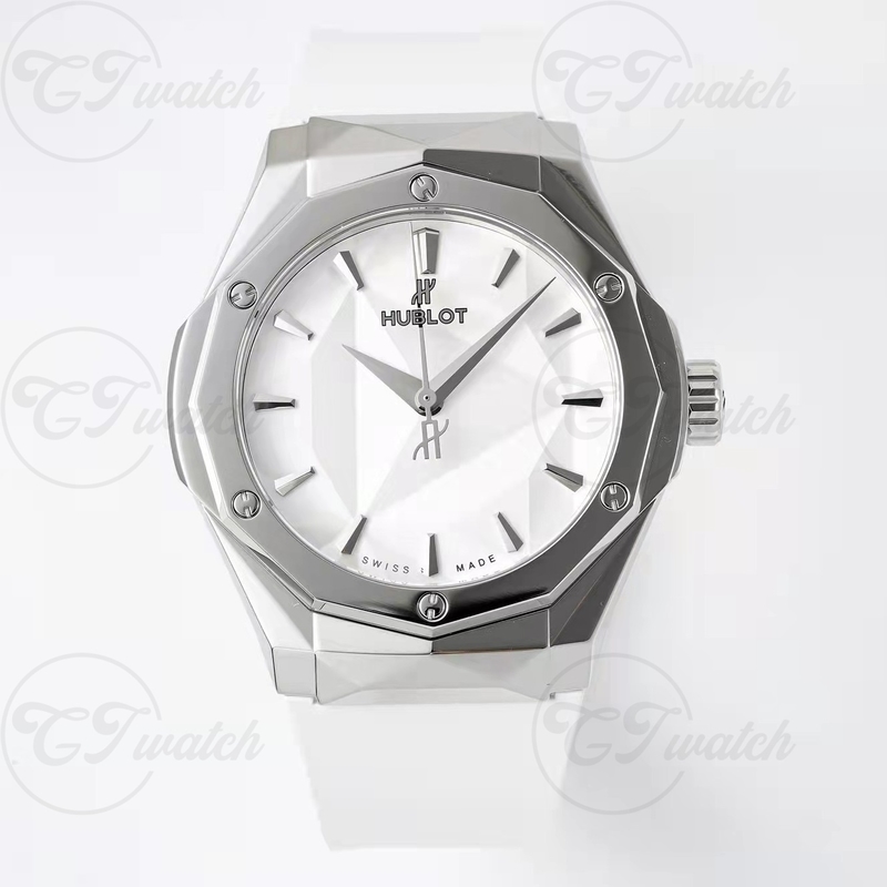 Hublot Classic Fusion Orlinski 39mm Super Clone Watch King Gold White Dial Rubber Strap Art Style