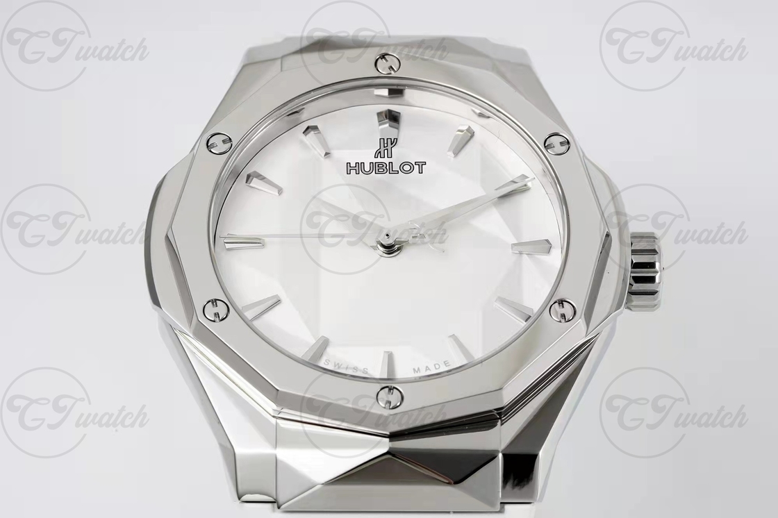 Hublot Classic Fusion Orlinski 39mm Super Clone Watch King Gold White Dial Rubber Strap Art Style
