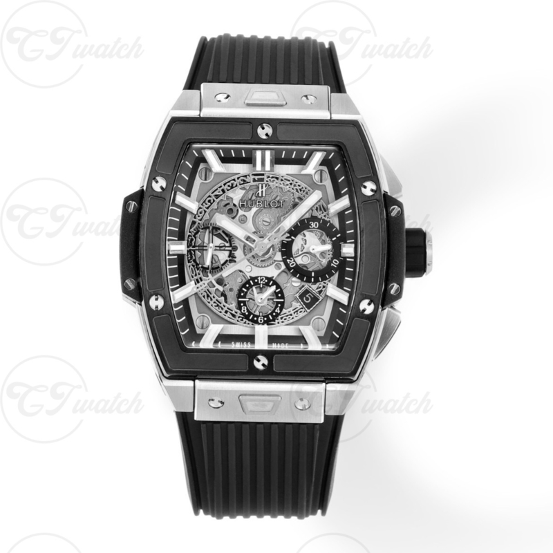 Hublot Spirit of Big Bang 42mm Super Clone Watch Black White Skeleton Dial Titanium