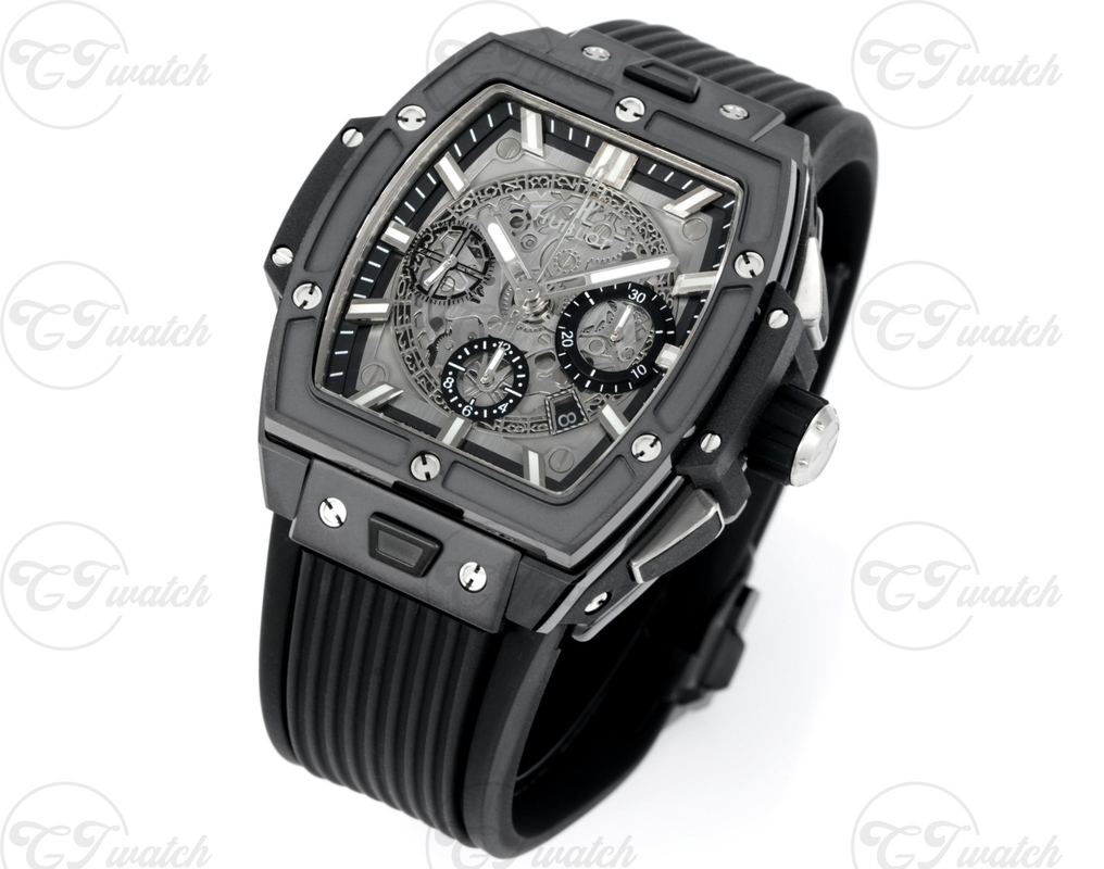 Hublot Spirit of Big Bang 42mm Super Clone Watch Black White Skeleton Dial Titanium