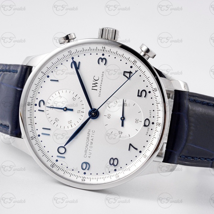 IWC Portugieser IW371602 Super Clone 41mm Blue Dial Stainless Steel Automatic Chronograph Watch