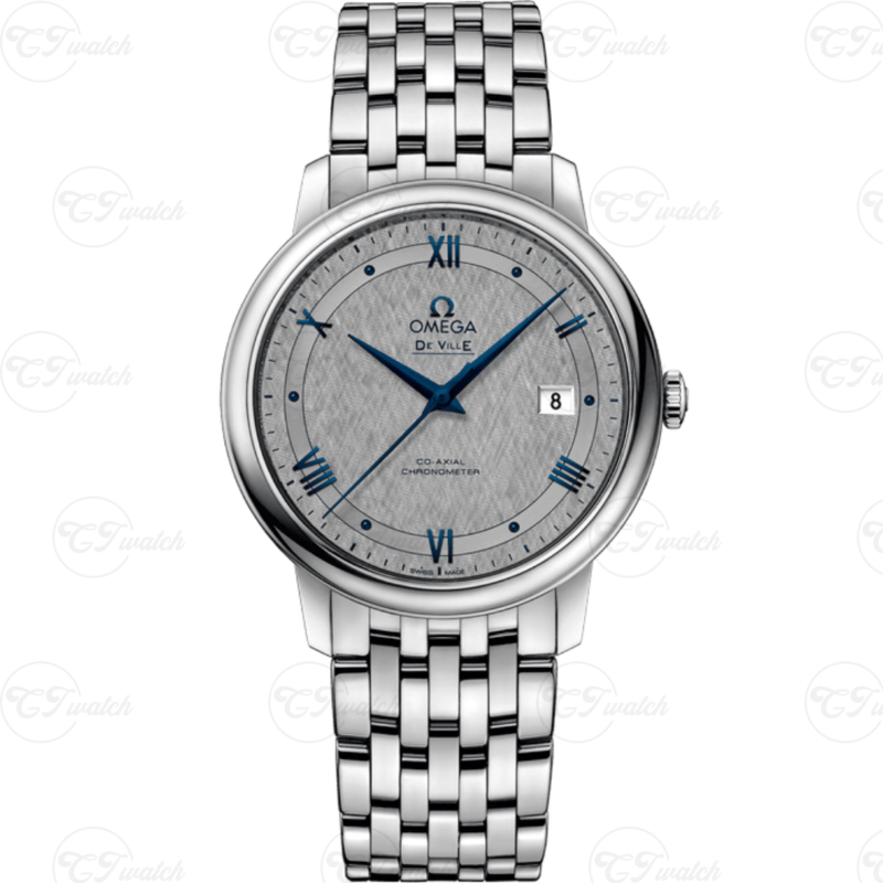 Клон часов Omega De Ville 39,5 мм – механизм Co-Axial 2500, серый опалиновый циферблат, мужские классические часы из нержавеющей стали
