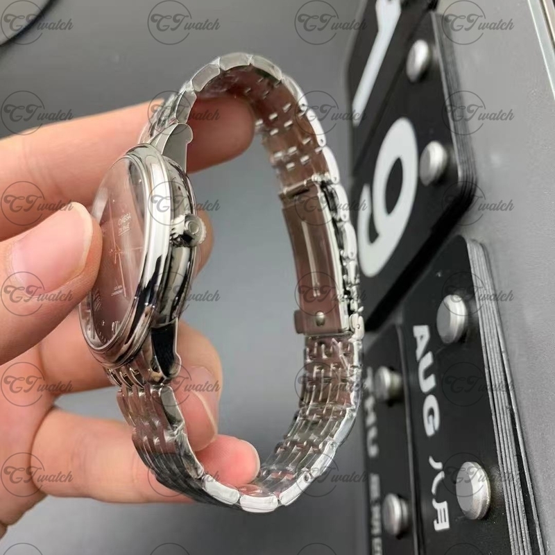 Клон часов Omega De Ville 39,5 мм – механизм Co-Axial 2500, серый опалиновый циферблат, мужские классические часы из нержавеющей стали