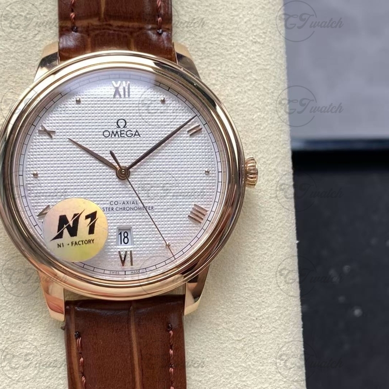 Копия часов Omega De Ville 40 мм – коаксиальный механизм 8800, серый опалиновый циферблат, мужские наручные часы из нержавеющей стали