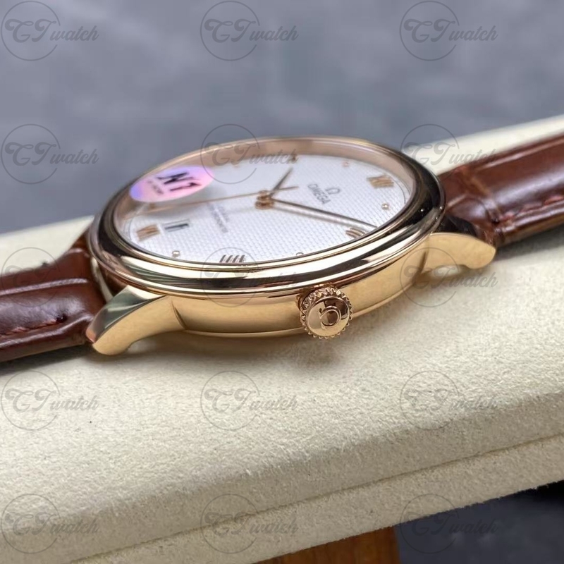 Копия часов Omega De Ville 40 мм – коаксиальный механизм 8800, серый опалиновый циферблат, мужские наручные часы из нержавеющей стали
