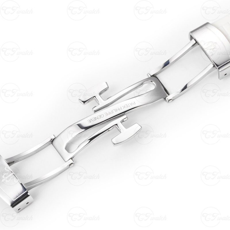 Patek Philippe Aquanaut Luce 5067A White Dial Diamond Bezel Women’s Luxury Watch on White Rubber Strap Swiss Quartz