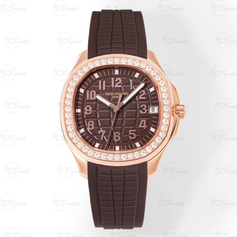 Patek Philippe Aquanaut Stainless Steel Diamond Bezel Black Dial Rubber Strap Automatic Luxury Watch