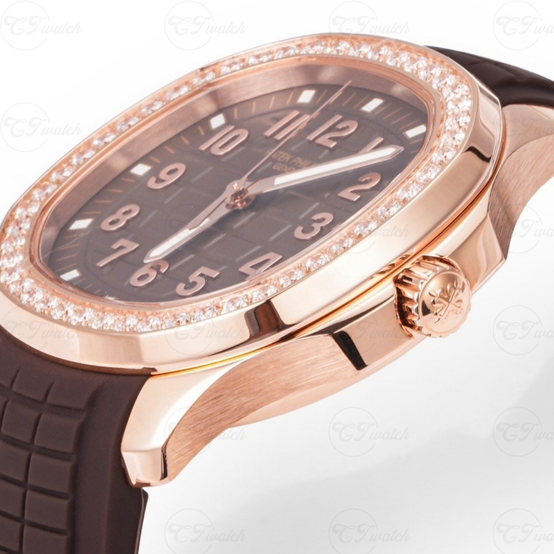 Patek Philippe Aquanaut Stainless Steel Diamond Bezel Black Dial Rubber Strap Automatic Luxury Watch