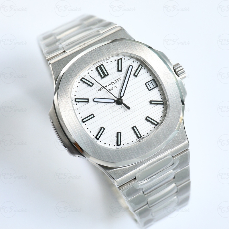 Patek Philippe 5711 Aquanaut Stainless Steel Diamond Bezel white Dial Rubber Strap Automatic Luxury Watch