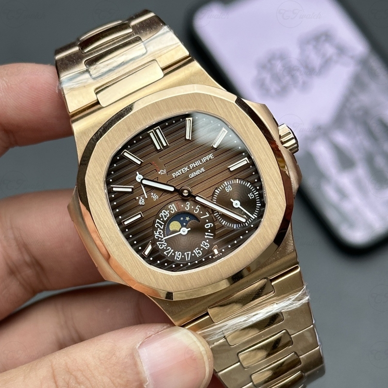 Patek Philippe Nautilus 5712 Moon Phase Power Reserve Automatic 40mm Stainless Steel/Rose Gold/White Gold