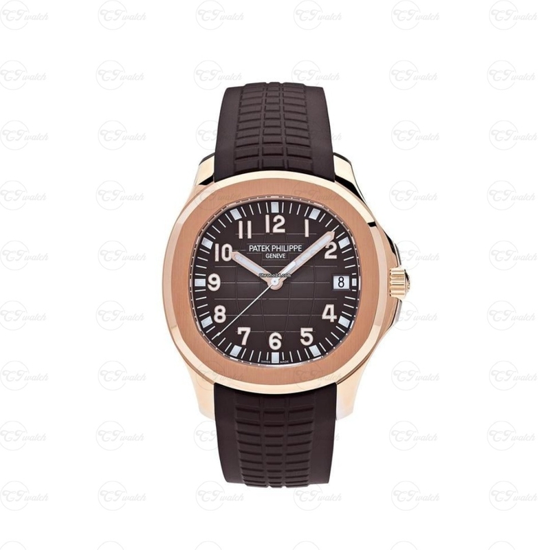 Patek Philippe Aquanaut 5167R-001 40.8mm Rose Gold Brown Embossed Dial Automatic Rubber Strap