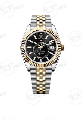 Clone luxury premium chronograph watch with  Sky Dweller 42mm: rose gold dial and 9002 movement 