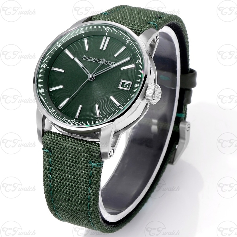 Audemars Piguet Code 11.59 green Dial 41mm Automatic Watch Stainless Steel Case Date Display