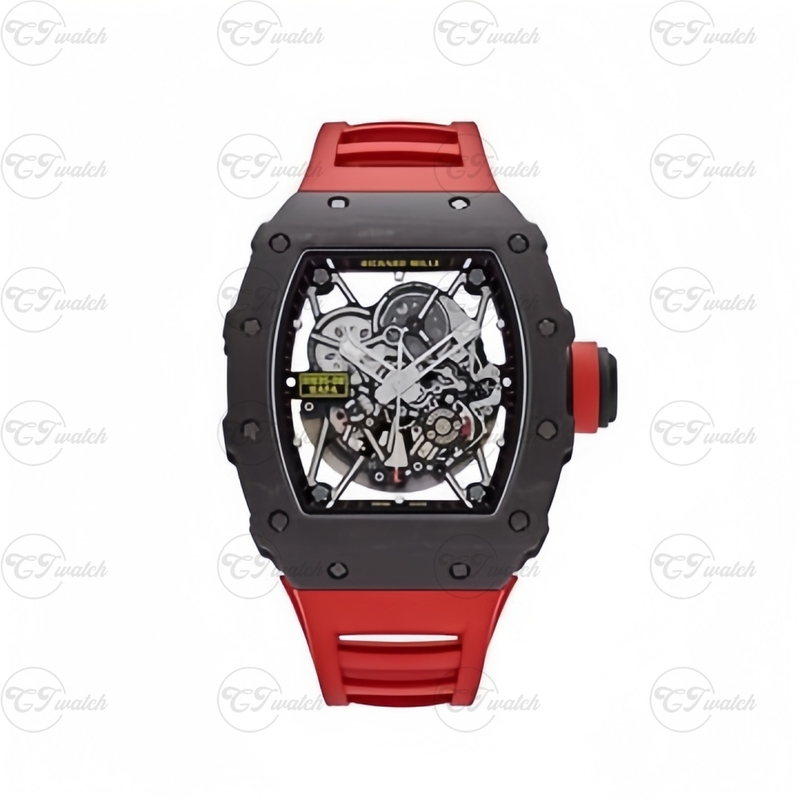 Richard Mille RM 35-02 Skeleton Dial Red Quartz TPT Case Luxury Sport Automatic Watch