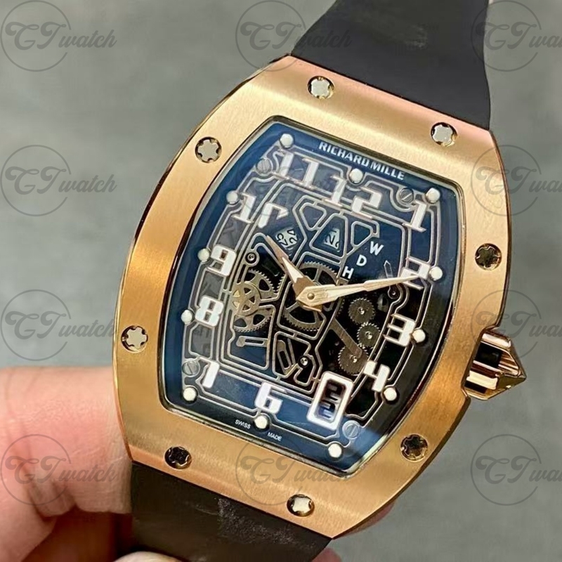 Richard Mille RM 67-01 Extra Flat Skeleton Dial Titanium Case Automatic Mechanical Watch