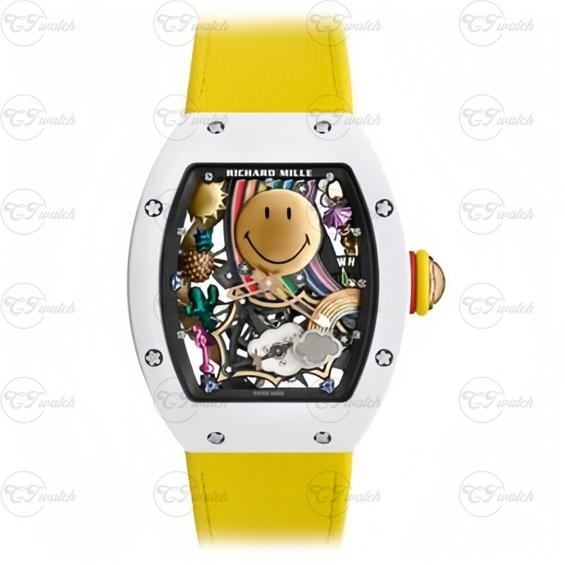 Richard Mille RM 88 Smiley Tourbillon White ATZ Ceramic Case Skeleton Display Limited Edition