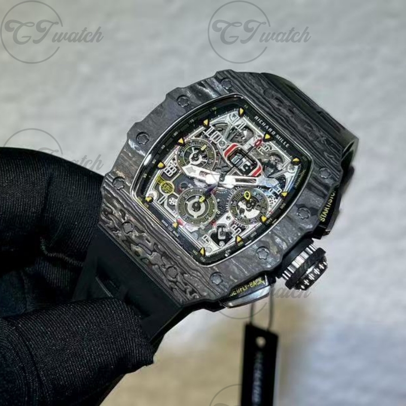 Richard Mille RM 38-01 /11-02 Bubba Watson Tourbillon Golf Watch Carbon TPT Case Limited Edition