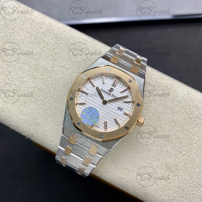 Audemars Piguet Royal Oak 15500ST 41mm Automatic Mechanical Watch Caliber 4302 Stainless Steel Rose Gold Bezel White Dial Sapphire Glass