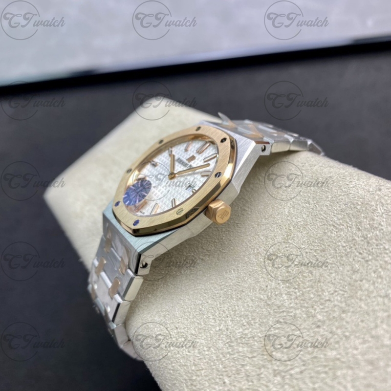 Audemars Piguet Royal Oak 15500ST 41mm Automatic Mechanical Watch Caliber 4302 Stainless Steel Rose Gold Bezel White Dial Sapphire Glass