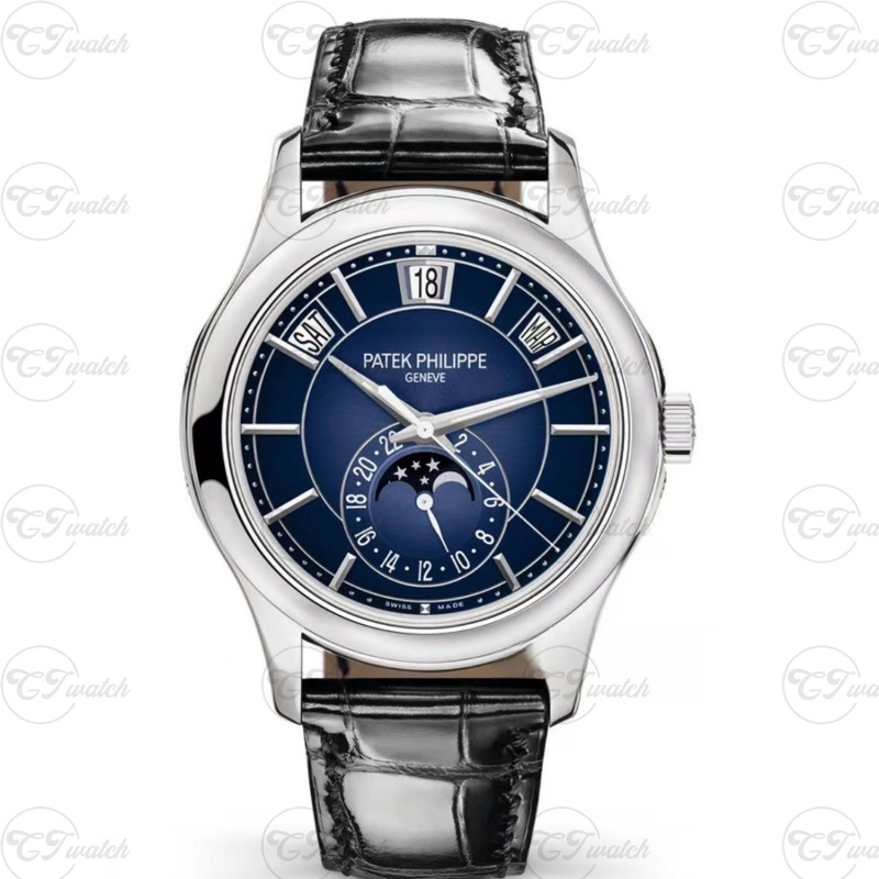 Patek Philippe 5205G White Gold Blue Dial Annual Calendar Automatic Super Clone Luxury Watch Men