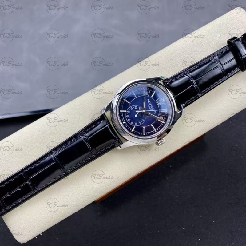 Patek Philippe 5205G White Gold Blue Dial Annual Calendar Automatic Super Clone Luxury Watch Men