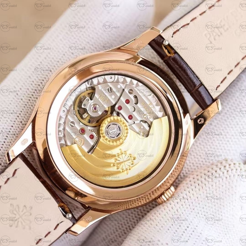 Patek Philippe 5205G rose Gold whiteDial Annual Calendar Automatic Super Clone Luxury Watch Men