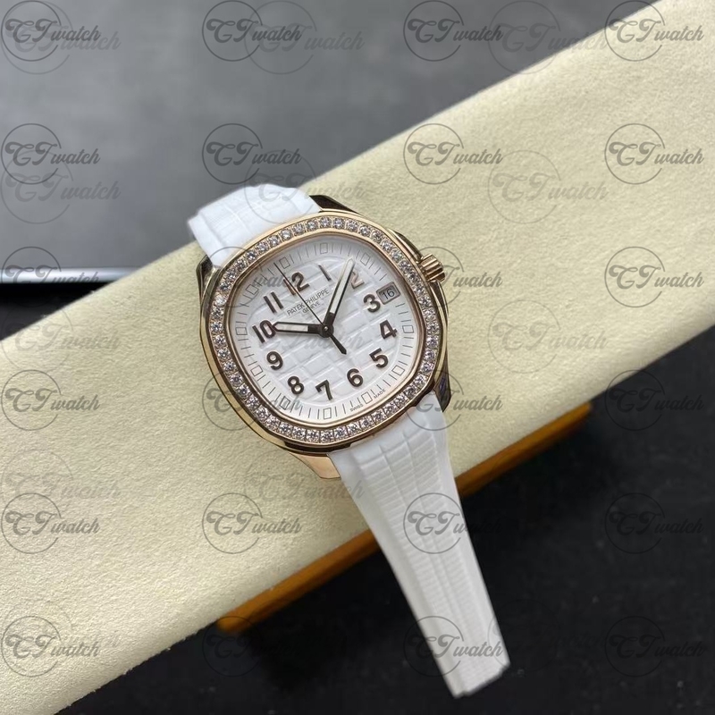 Patek Philippe Aquanaut 5268 White Gold Blue Dial Luce Automatic Super Clone Luxury Watch Women