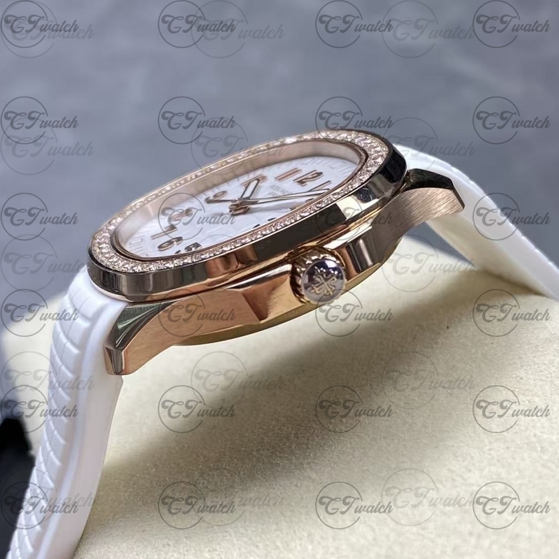 Patek Philippe Aquanaut 5268 White Gold Blue Dial Luce Automatic Super Clone Luxury Watch Women