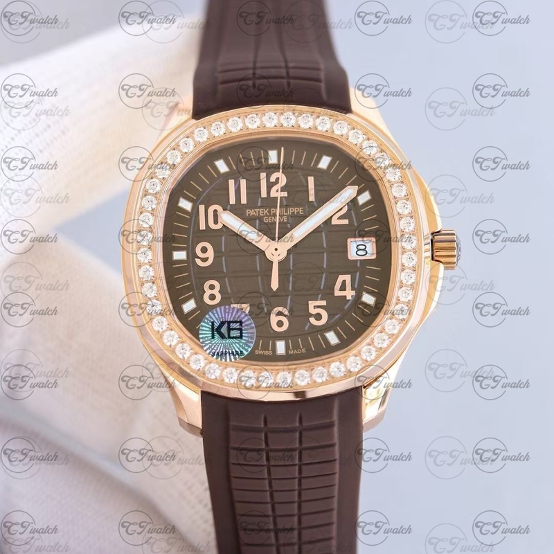 Patek Philippe Aquanaut 5268 White Gold blown Dial Luce Automatic Super Clone Luxury Watch Women