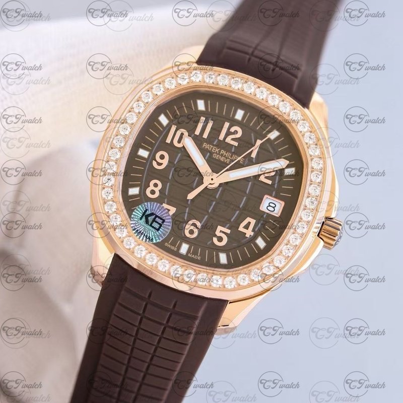 Patek Philippe Aquanaut 5268 White Gold blown Dial Luce Automatic Super Clone Luxury Watch Women