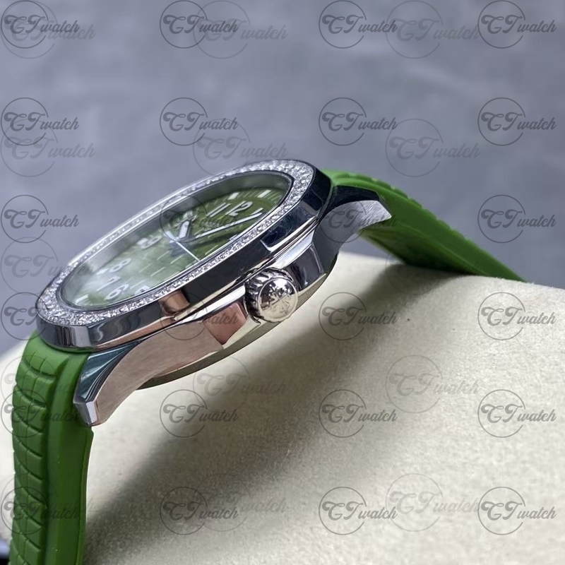 Patek Philippe Aquanaut 5268 White Gold green Dial Luce Automatic Super Clone Luxury Watch Women