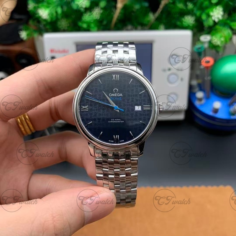 Omega De Ville Prestige 39.5mm Blue Dial Co-Axial Chronometer Men’s Dress Watch