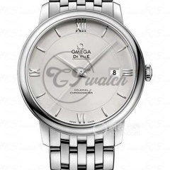 Omega De Ville Prestige 39.5mm white Dial Co-Axial Chronometer Men’s Dress Watch
