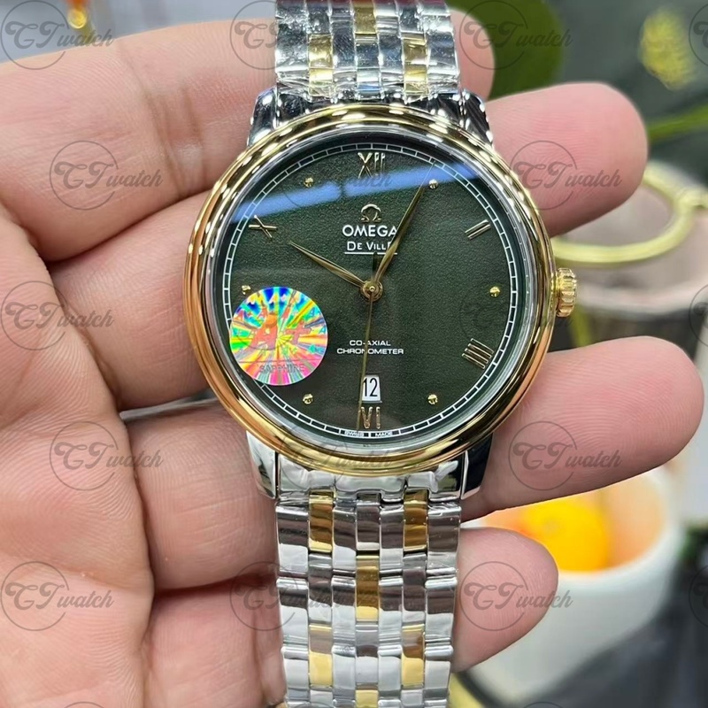 Omega De Ville Prestige 39.5mm green Dial Co-Axial Chronometer Men’s Dress Watch