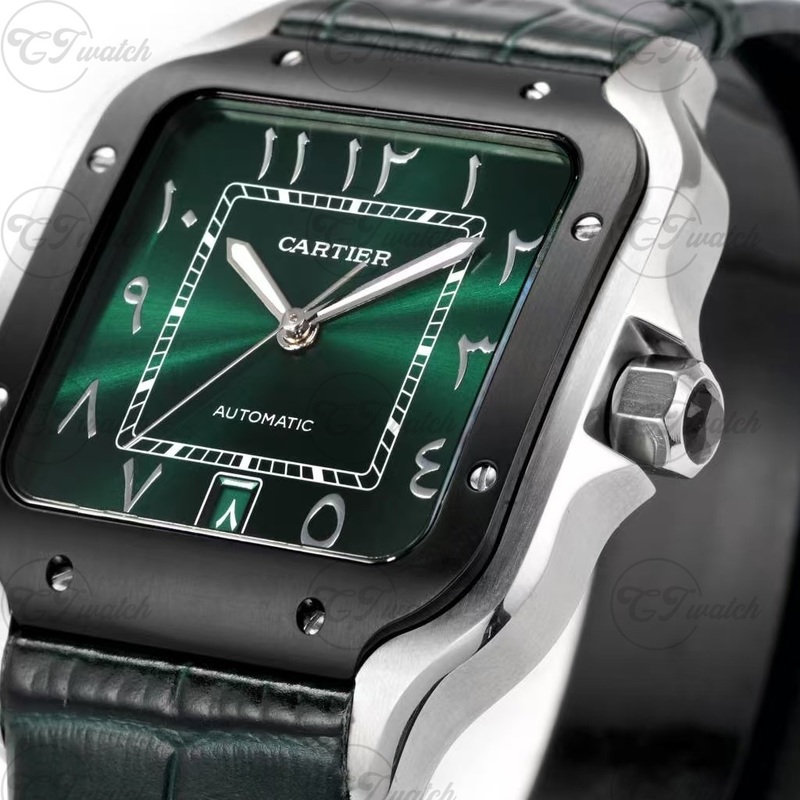 Restoring the Classic: Size and Craft Comparison of the Super Clone Version of Cartier Santos Limited Green Dial