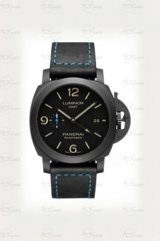 Panerai Luminor Marina Blue Dial 18K Rose Gold Automatic Watch with Blue Alligator Leather Strap