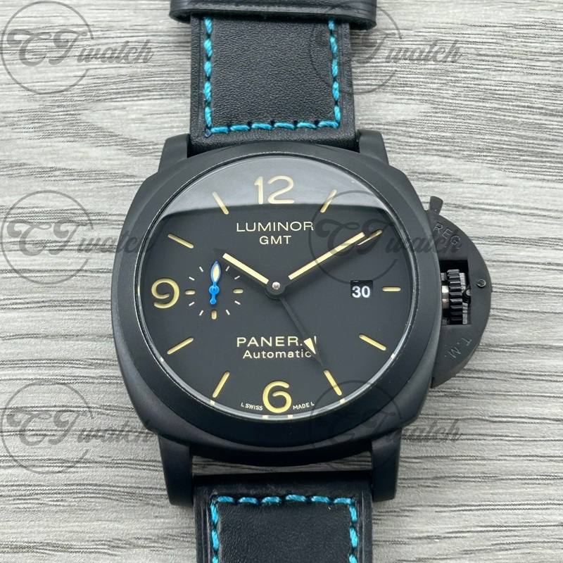 Panerai Luminor Marina Blue Dial 18K Rose Gold Automatic Watch with Blue Alligator Leather Strap