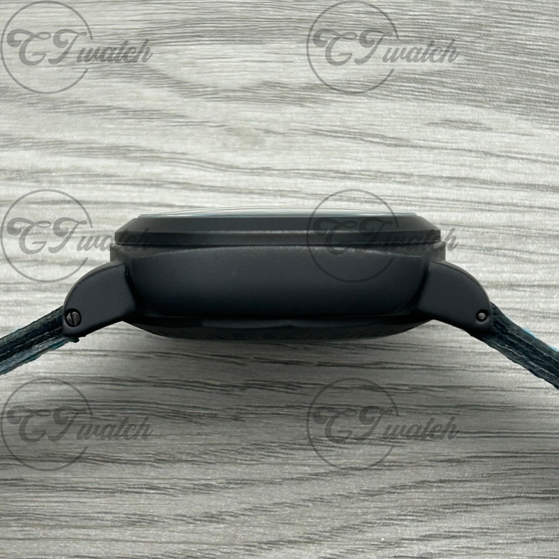 Panerai Luminor Marina Blue Dial 18K Rose Gold Automatic Watch with Blue Alligator Leather Strap